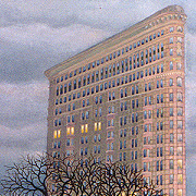 Painting of Flatiron Building New York